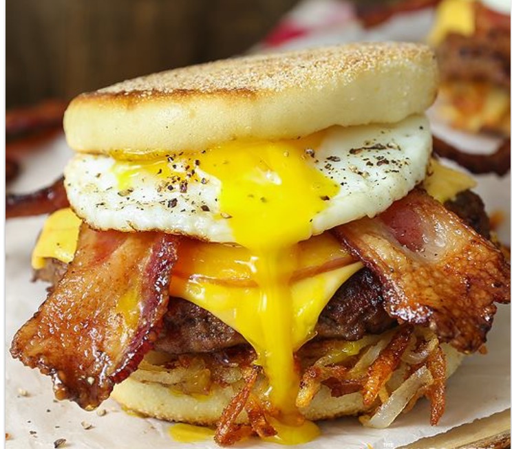 The Breakfast Burger served at Hula’s restaurant in Escalon