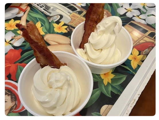 Two complimentary bacon-topped puppuccinos at Hula’s
