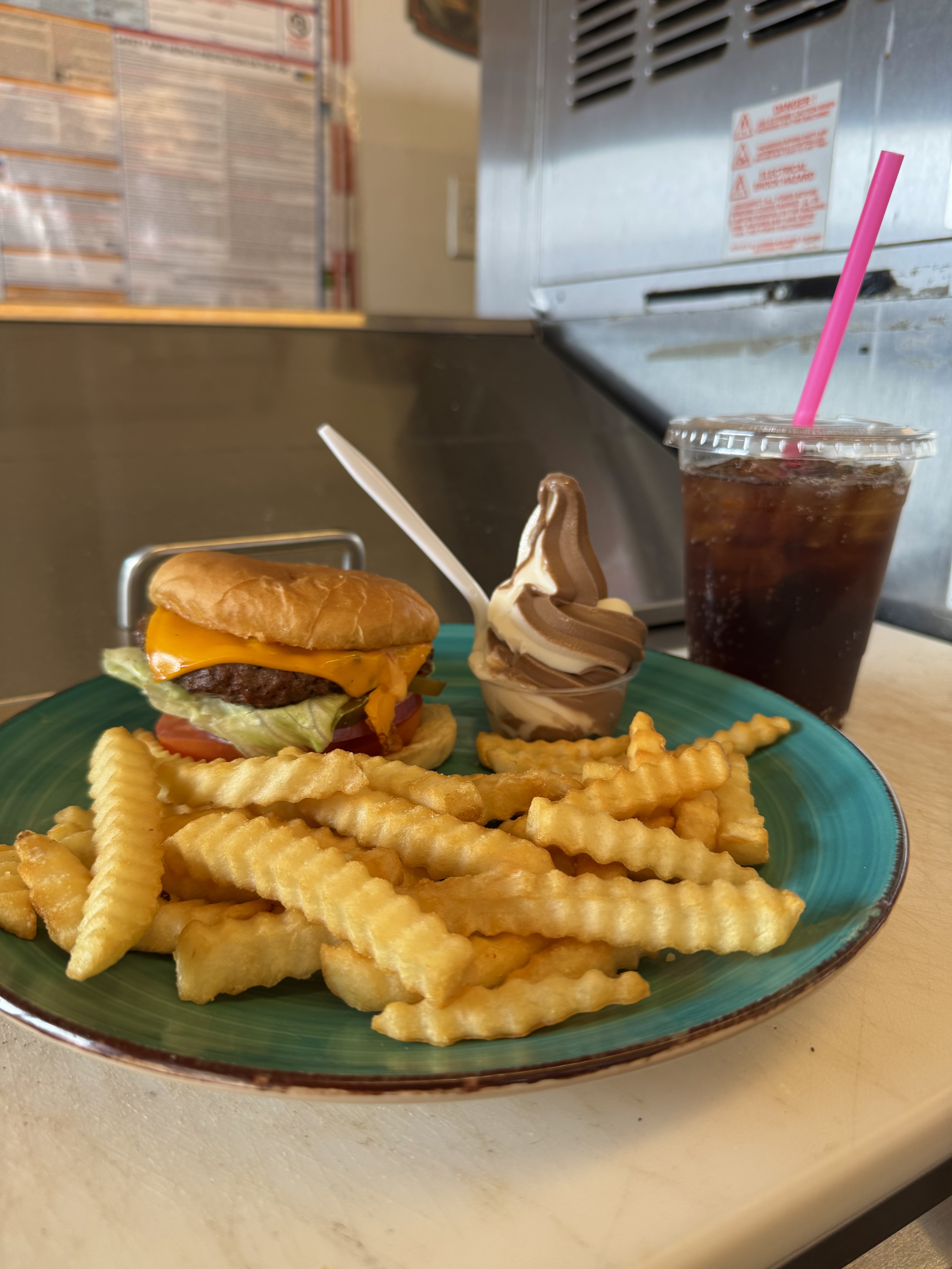 Kids Hamburger Special served at Hula’s restaurant in Escalon
